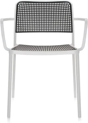 Kartell Audrey Chair by Piero Lissoni, Pack of 2, Pained Aluminum White/Black