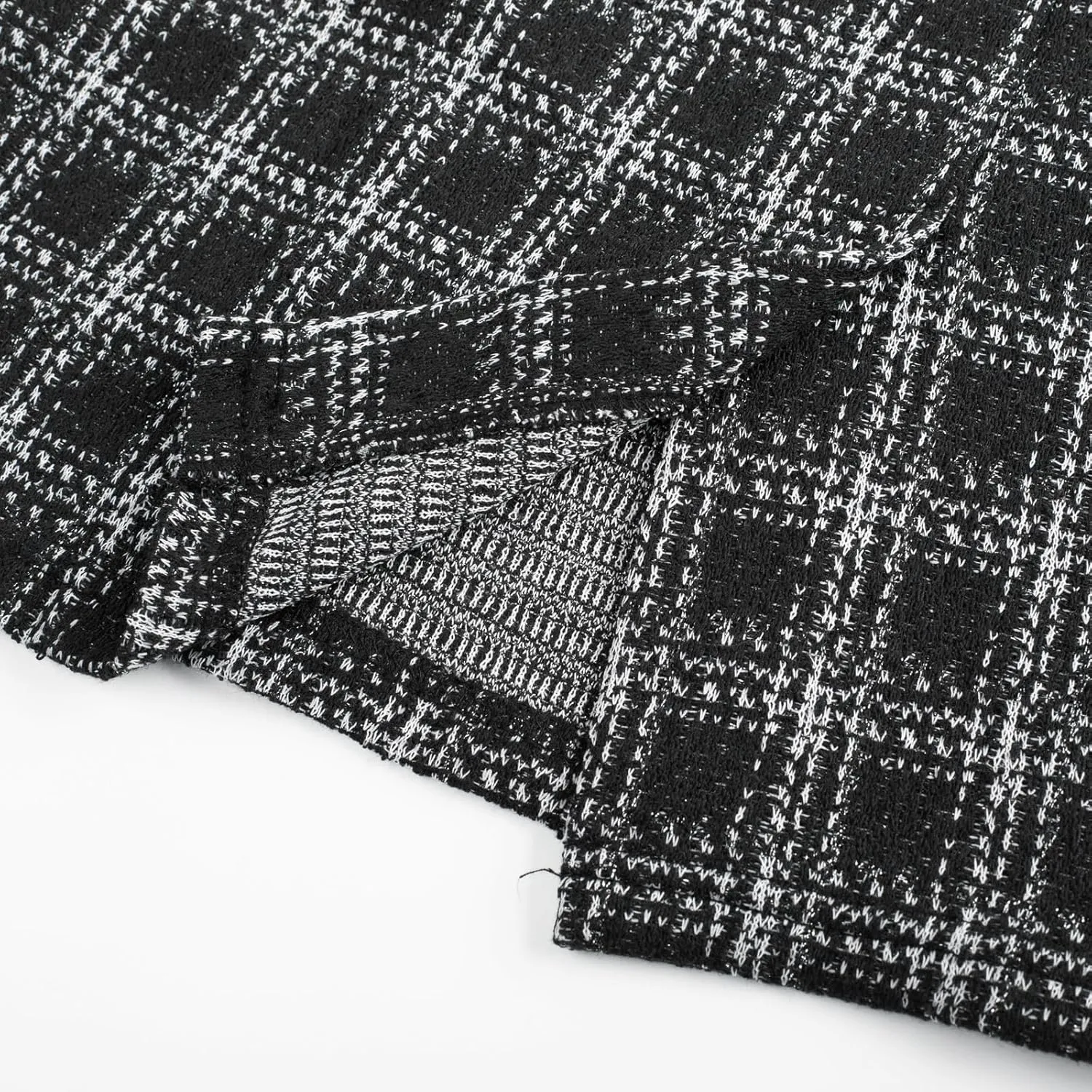 Kate Kasin Womens Knee Length Elastic Waist Stretchy Bodycon Business Tweed Pencil Skirt