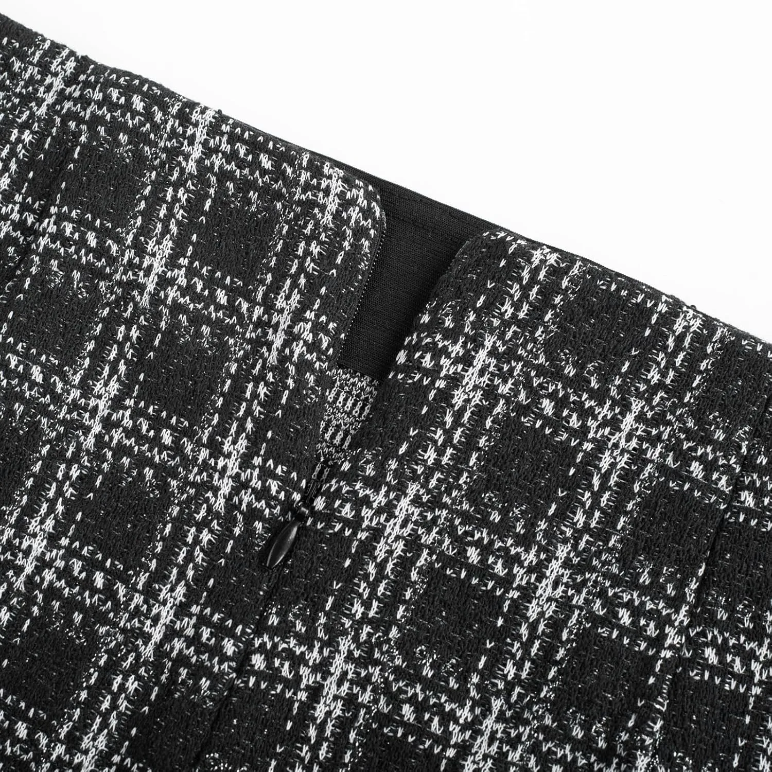 Kate Kasin Womens Knee Length Elastic Waist Stretchy Bodycon Business Tweed Pencil Skirt