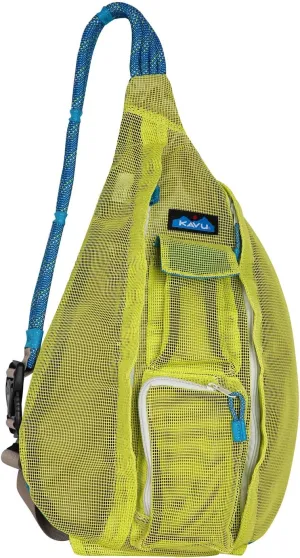 KAVU Beach Rope Bag Mesh Crossbody Sling Backpack - Key Lime