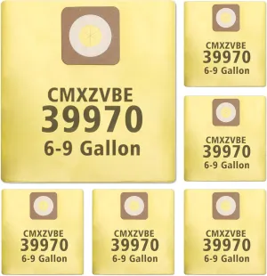KEEPOW 39970 Shop Vac Bags for Craftsman 6 and 9 Gallon Wet/Dry Vac CMXEVBE17584, CMXEVBE17590, CMXEVBE18590, CMXEVBE18690, CMXEVBE17155, Replace Part CMXZVBE39970, Fine Dust Bag