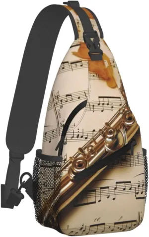 KHiry Sling Bag for Women Men Crossbody Bag Small Sling Backpack Opossum and Roses Chest Bag Hiking Daypack
