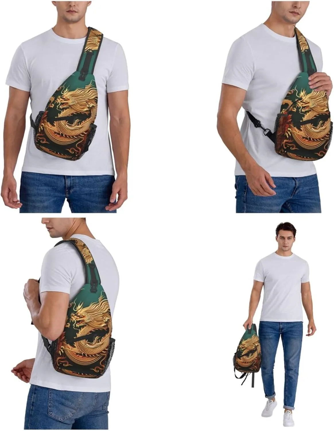 KHiry Sling Bag for Women Men Crossbody Bag Small Sling Backpack Opossum and Roses Chest Bag Hiking Daypack