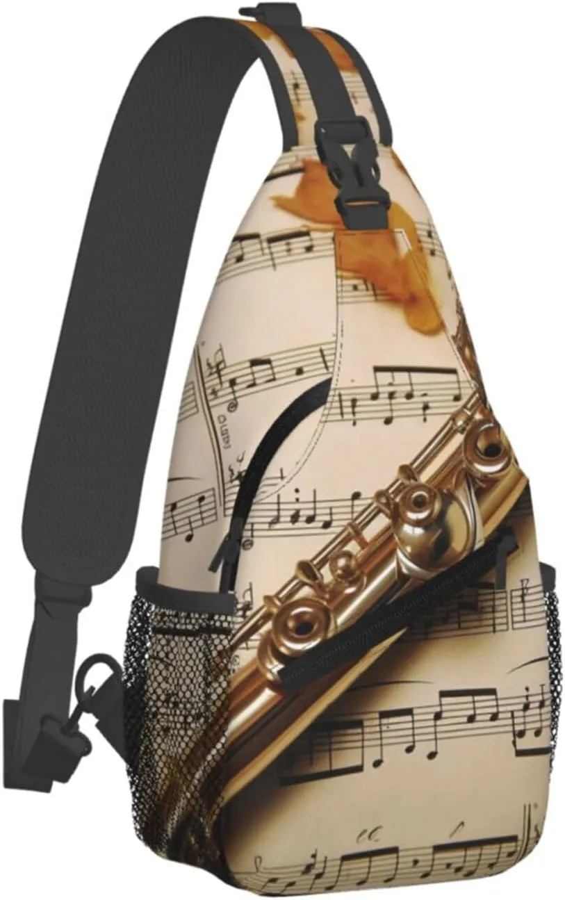 KHiry Sling Bag for Women Men Crossbody Bag Small Sling Backpack Opossum and Roses Chest Bag Hiking Daypack