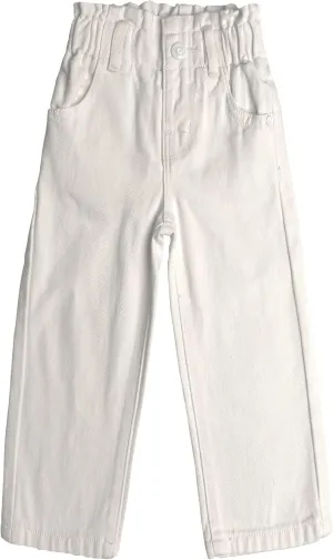 KIDSCOOL SPACE Baby Girls Boys Jeans, 12M-5T Little Kids Ribbed Waist with D-Rings Denim Pants
