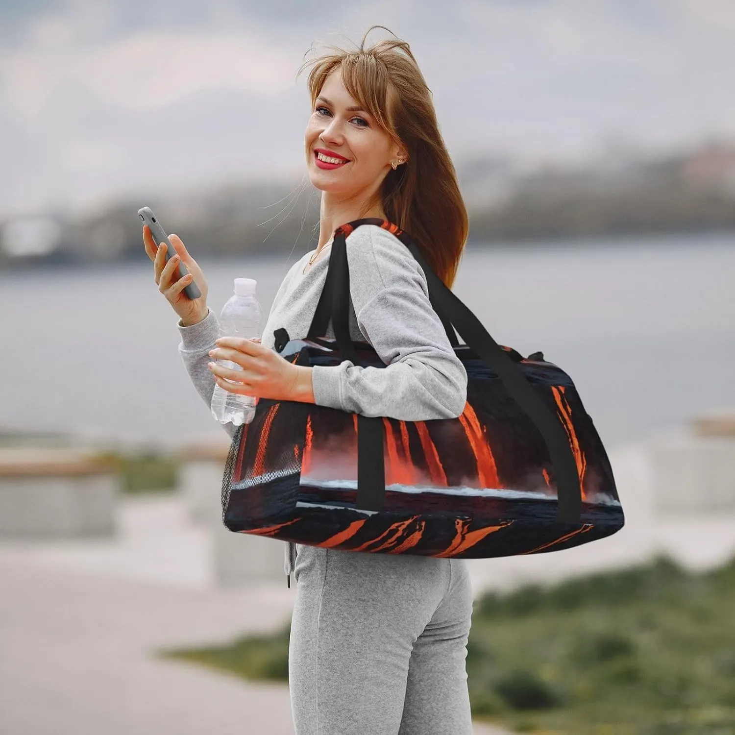 Kilauea Volcano Durable Portable Crossbody Travel Bag, A Good Companion For Long-Distance Travel