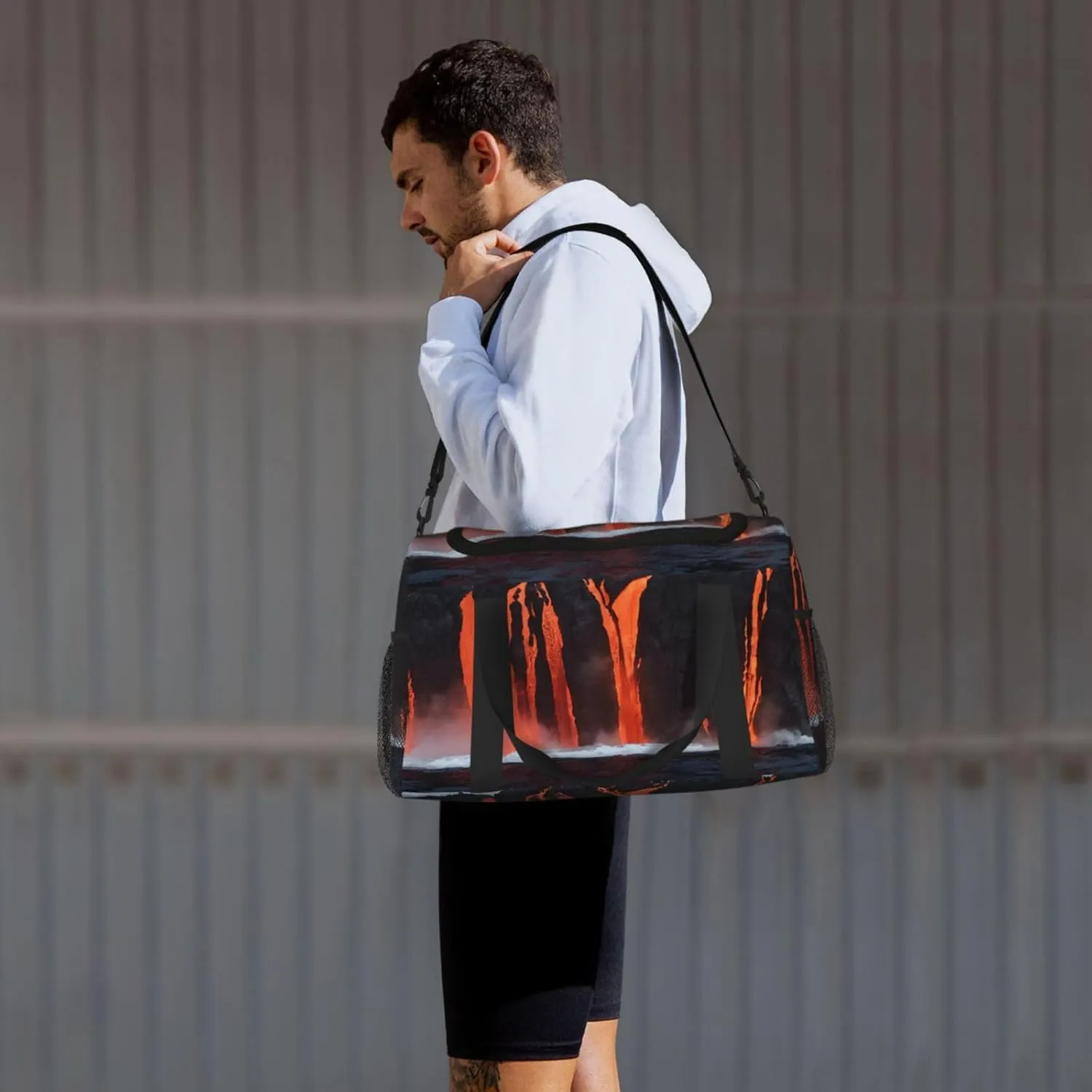 Kilauea Volcano Durable Portable Crossbody Travel Bag, A Good Companion For Long-Distance Travel