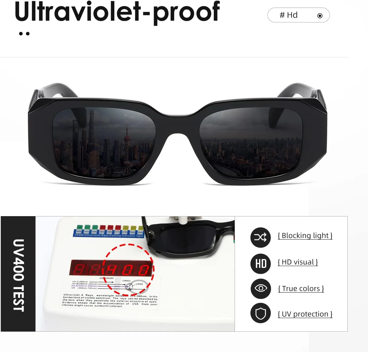 kimorn Rectangle Sunglasses for Women Men Trendy Retro Trendy Sun Glasses 90’s Vintage Square Frame K1307