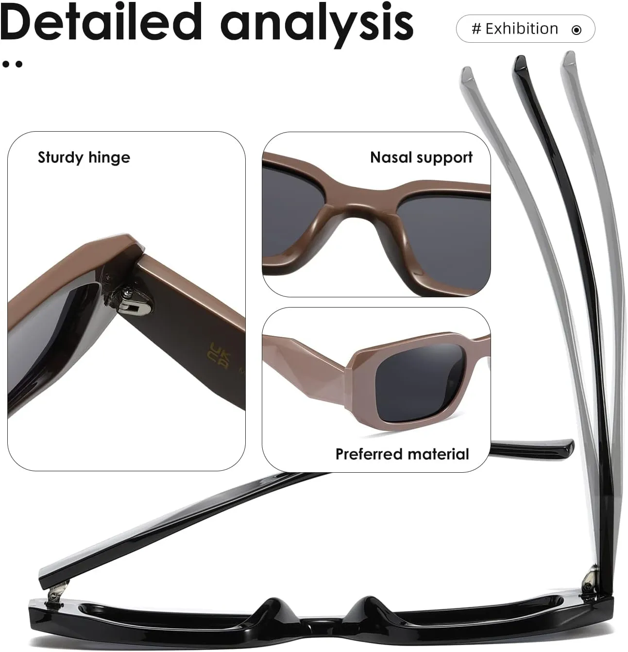 kimorn Rectangle Sunglasses for Women Men Trendy Retro Trendy Sun Glasses 90’s Vintage Square Frame K1307
