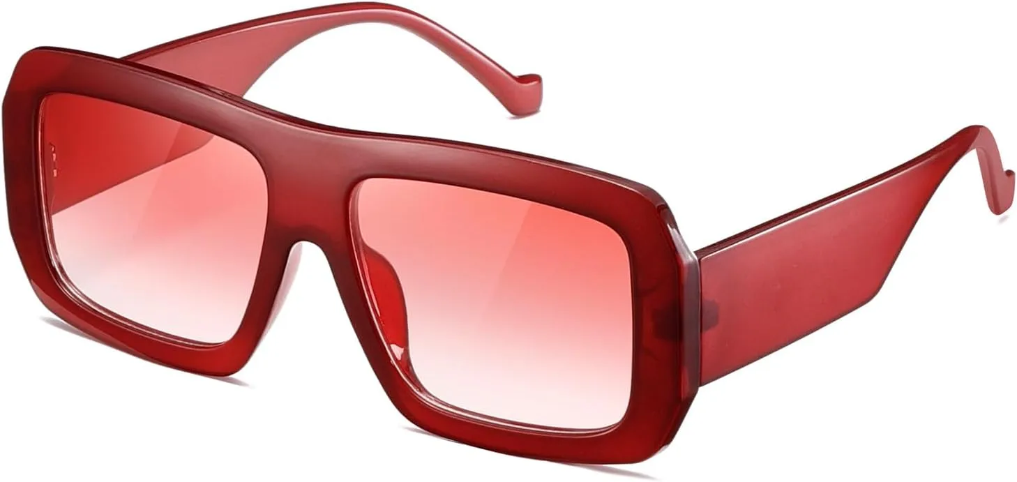 kimorn Sunglasses Womens Men Trendy Retro Sun Glasses Oversize Square Frame Shades K1571