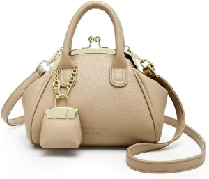 Kiss Lock Purse and Handbags,Vintage Crossbody Bags Mini Kisslock Top-handle Satchel Bags Women Design Clutch Purses