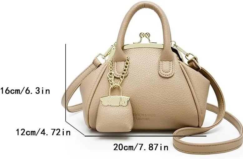 Kiss Lock Purse and Handbags,Vintage Crossbody Bags Mini Kisslock Top-handle Satchel Bags Women Design Clutch Purses
