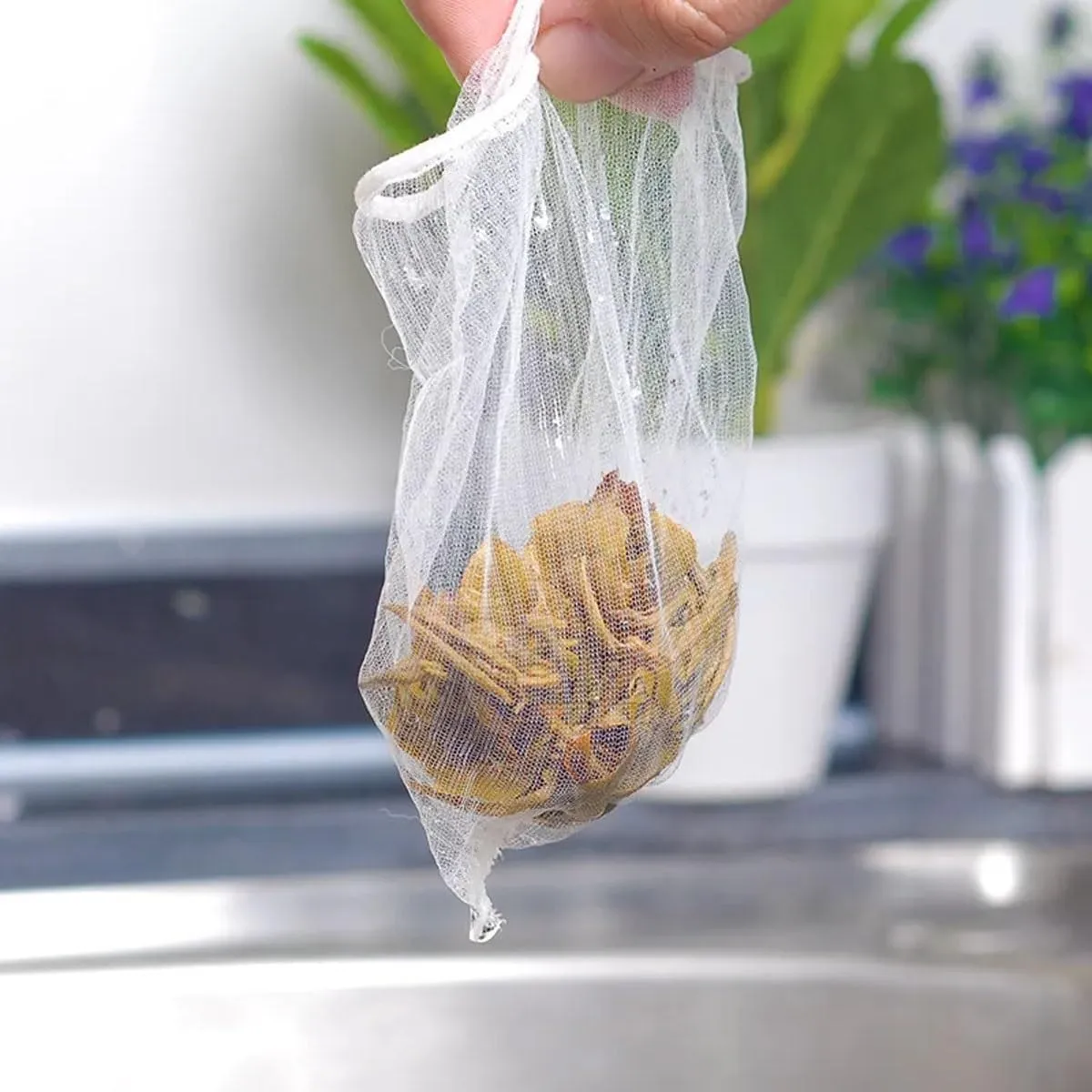Kitchen Sink Drain Strainer Mesh Bag,Disposable Sink Net Strainer Filter Bags for Sink Drain,for Collecting Kitchen Food Waste Leftover Garbage,Fits Most Sinks (500Pcs)
