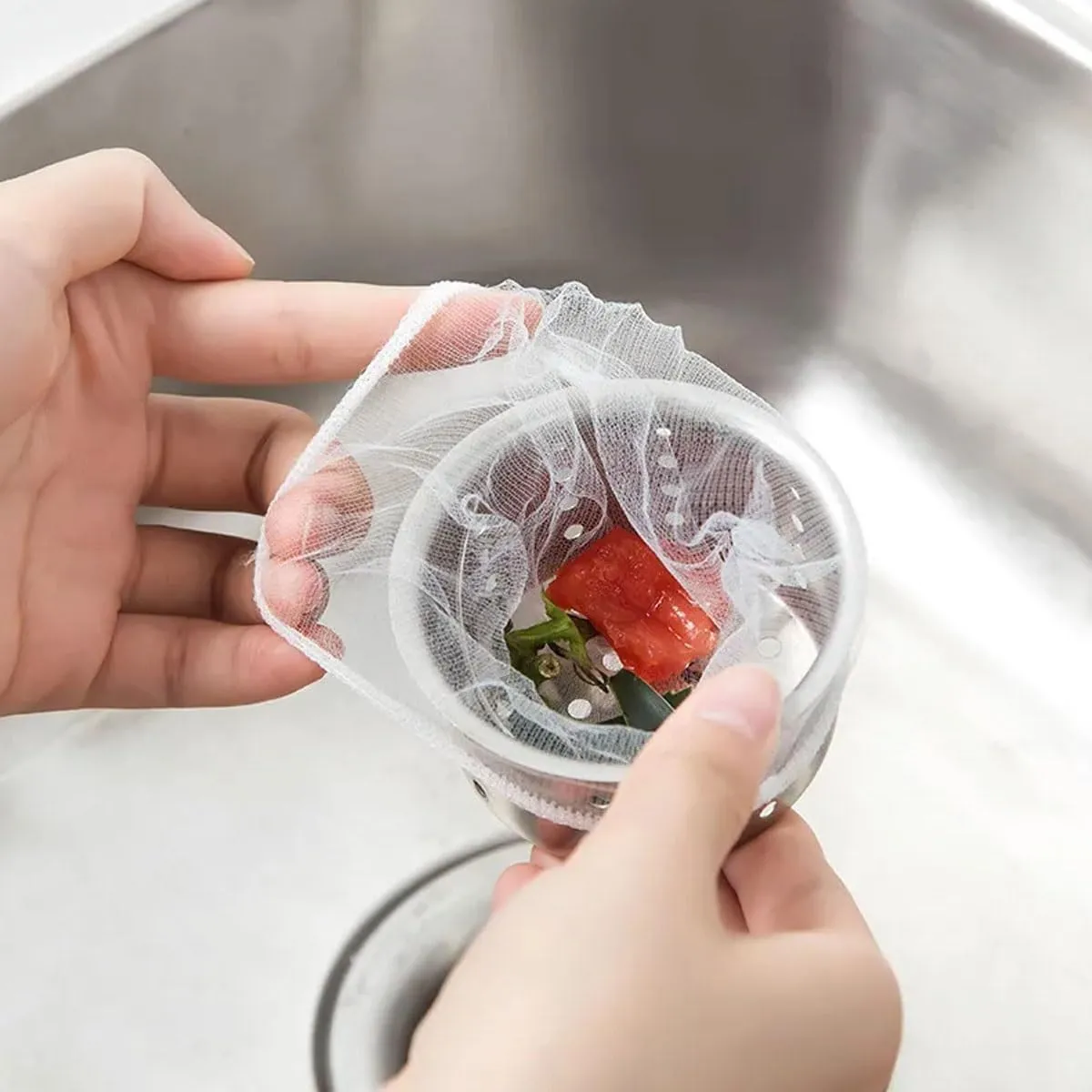 Kitchen Sink Drain Strainer Mesh Bag,Disposable Sink Net Strainer Filter Bags for Sink Drain,for Collecting Kitchen Food Waste Leftover Garbage,Fits Most Sinks (500Pcs)