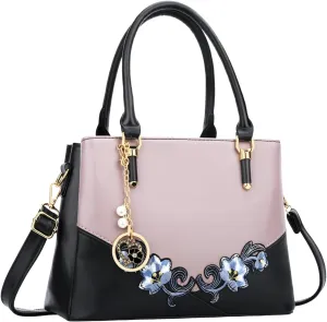 KKXIU 3 Zippered Compartments Purses and Handbags for Women Top Handle Satchel Shoulder Ladies Bags