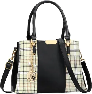 KKXIU 3 Zippered Compartments Purses and Handbags for Women Top Handle Satchel Shoulder Ladies Bags