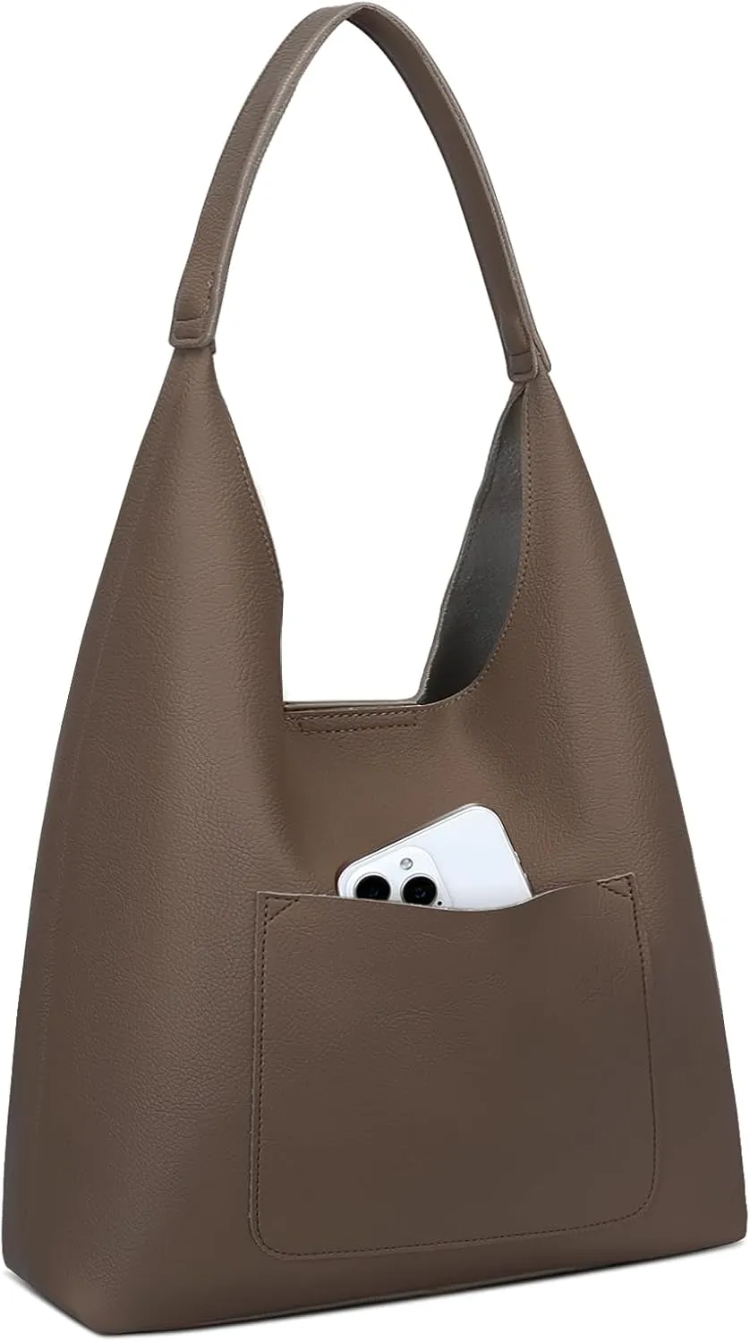 KKXIU Hobo Bags for Women Soft Vegan Leather Tote Purse Bag Slouchy Shoulder Handbag
