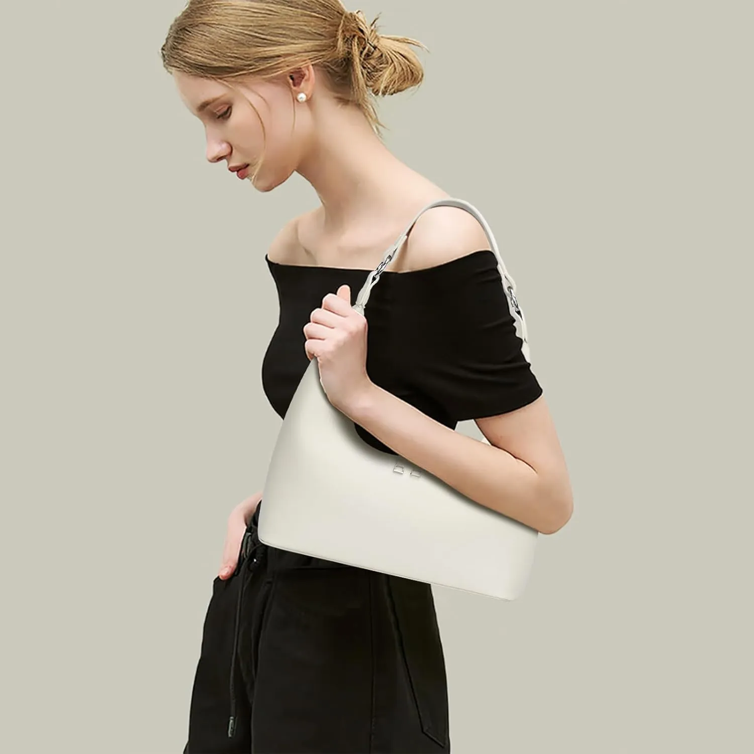 KKXIU Shoulder Bags for Women, Underarm Hobo Handbag Clutch Crossbody Purse with Removable Strap and Zipper Closure