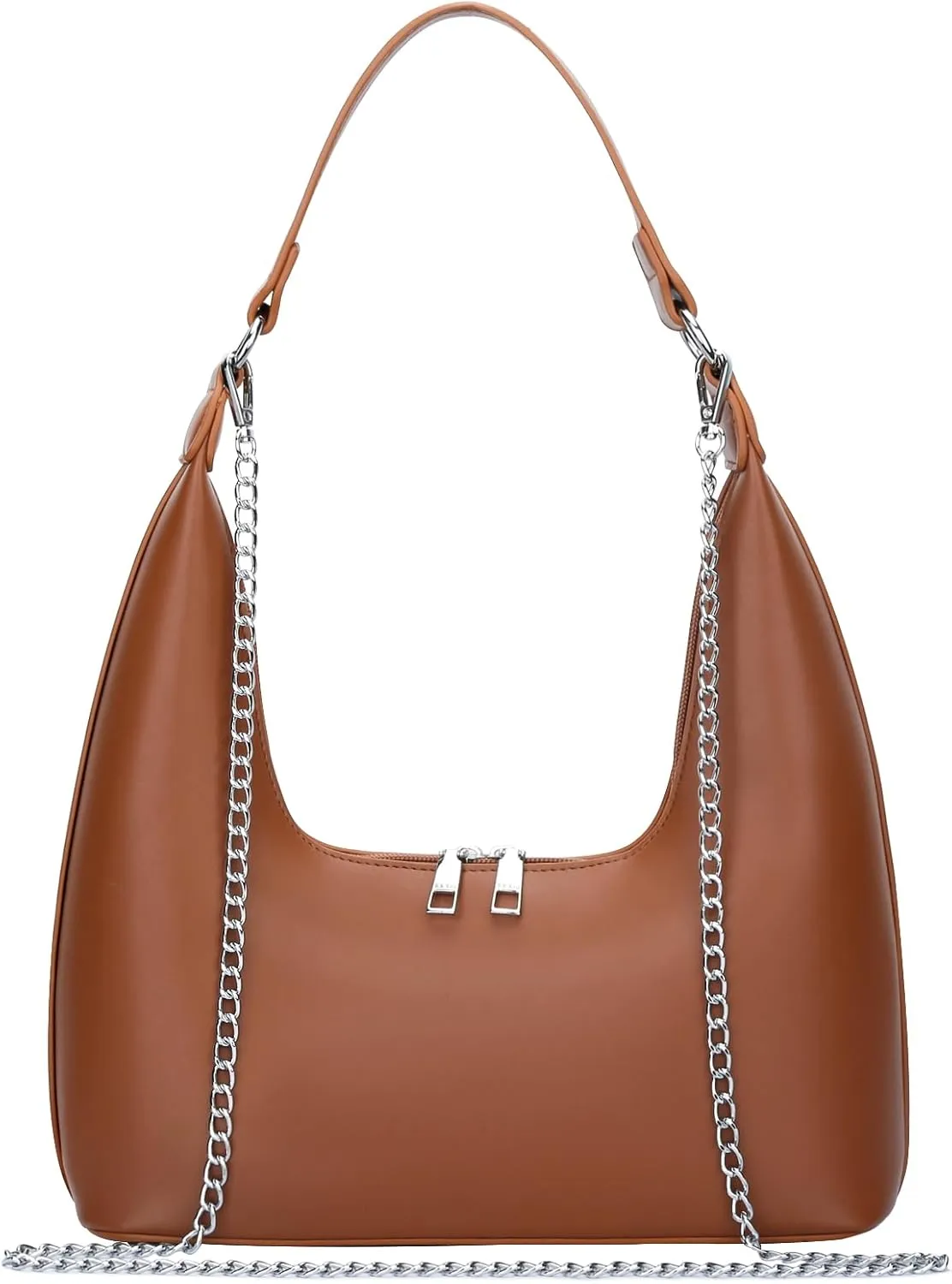 KKXIU Shoulder Bags for Women, Underarm Hobo Handbag Clutch Crossbody Purse with Removable Strap and Zipper Closure
