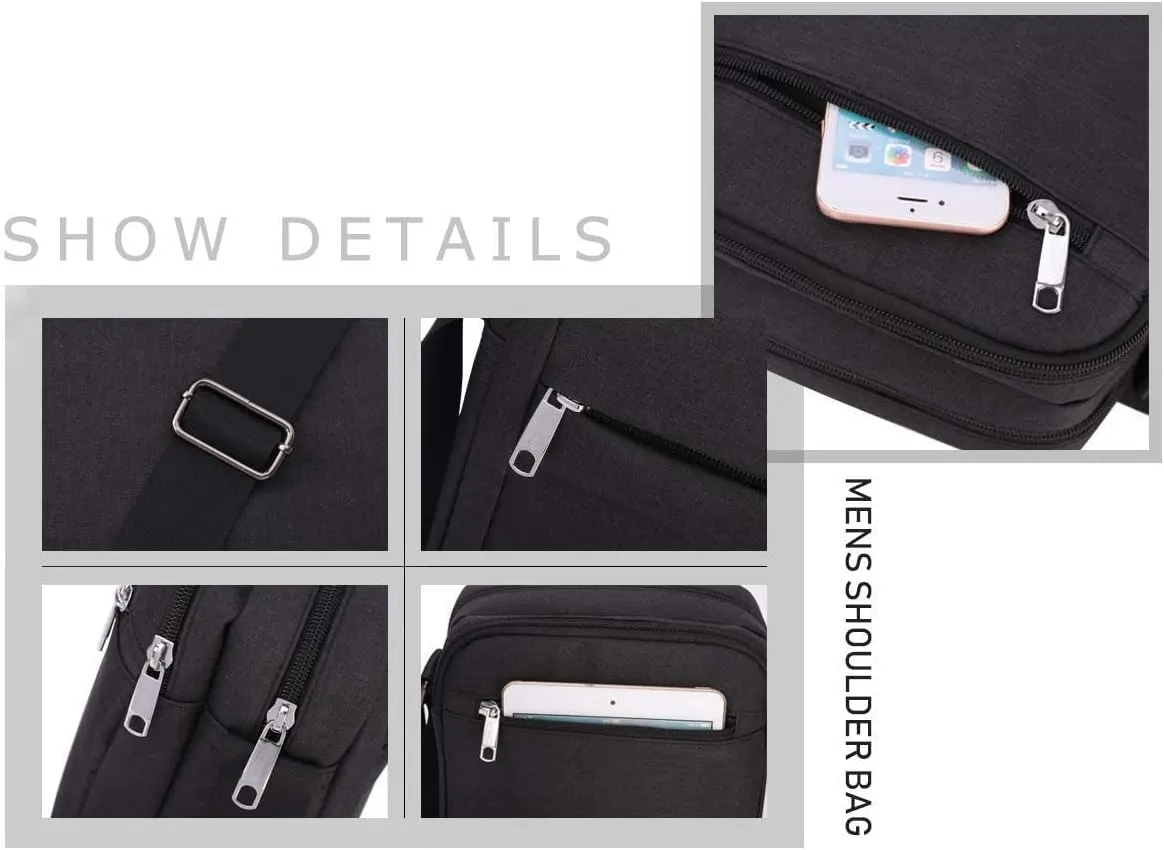 KL928 Men's Messenger Bag - Crossbody Shoulder Bags Travel Bag Man Purse Casual Sling Pack for Work Business