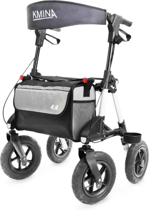 KMINA PRO - All Terrain Walkers for Seniors, Pneumatic Tires, Sturdy Frame, Foldable, Height Adjustable