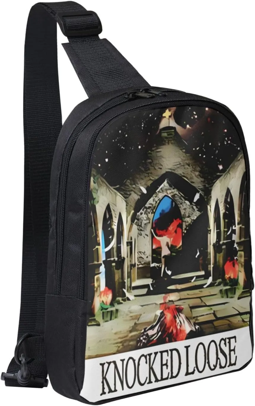 Knocked Music Loose Crossbody Bags for Women Men, Travel Hiking Sling Bag, Lightweight Handbag, Chest Purse Backpack