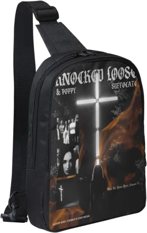 Knocked Music Loose Crossbody Bags for Women Men, Travel Hiking Sling Bag, Lightweight Handbag, Chest Purse Backpack