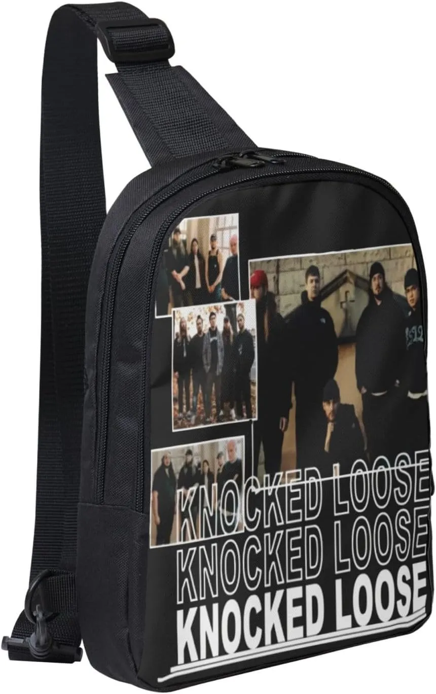 Knocked Music Loose Crossbody Bags for Women Men, Travel Hiking Sling Bag, Lightweight Handbag, Chest Purse Backpack