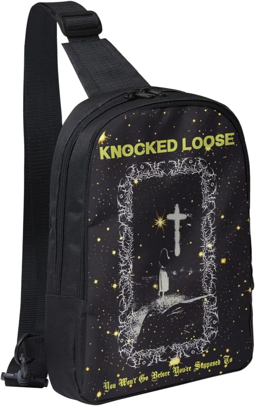 Knocked Music Loose Crossbody Bags for Women Men, Travel Hiking Sling Bag, Lightweight Handbag, Chest Purse Backpack