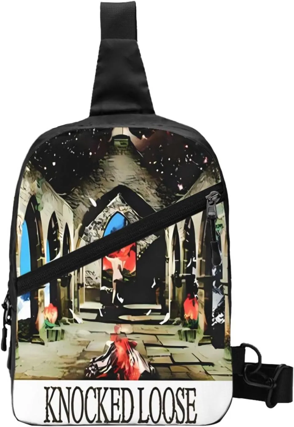 Knocked Music Loose Foldable Crossbody Sling Bags Shoulder Chest Backpack Lightweight Handbag for Cycling Hiking