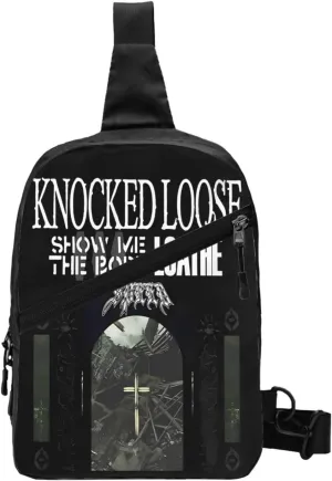 Knocked Music Loose Foldable Crossbody Sling Bags Shoulder Chest Backpack Lightweight Handbag for Cycling Hiking