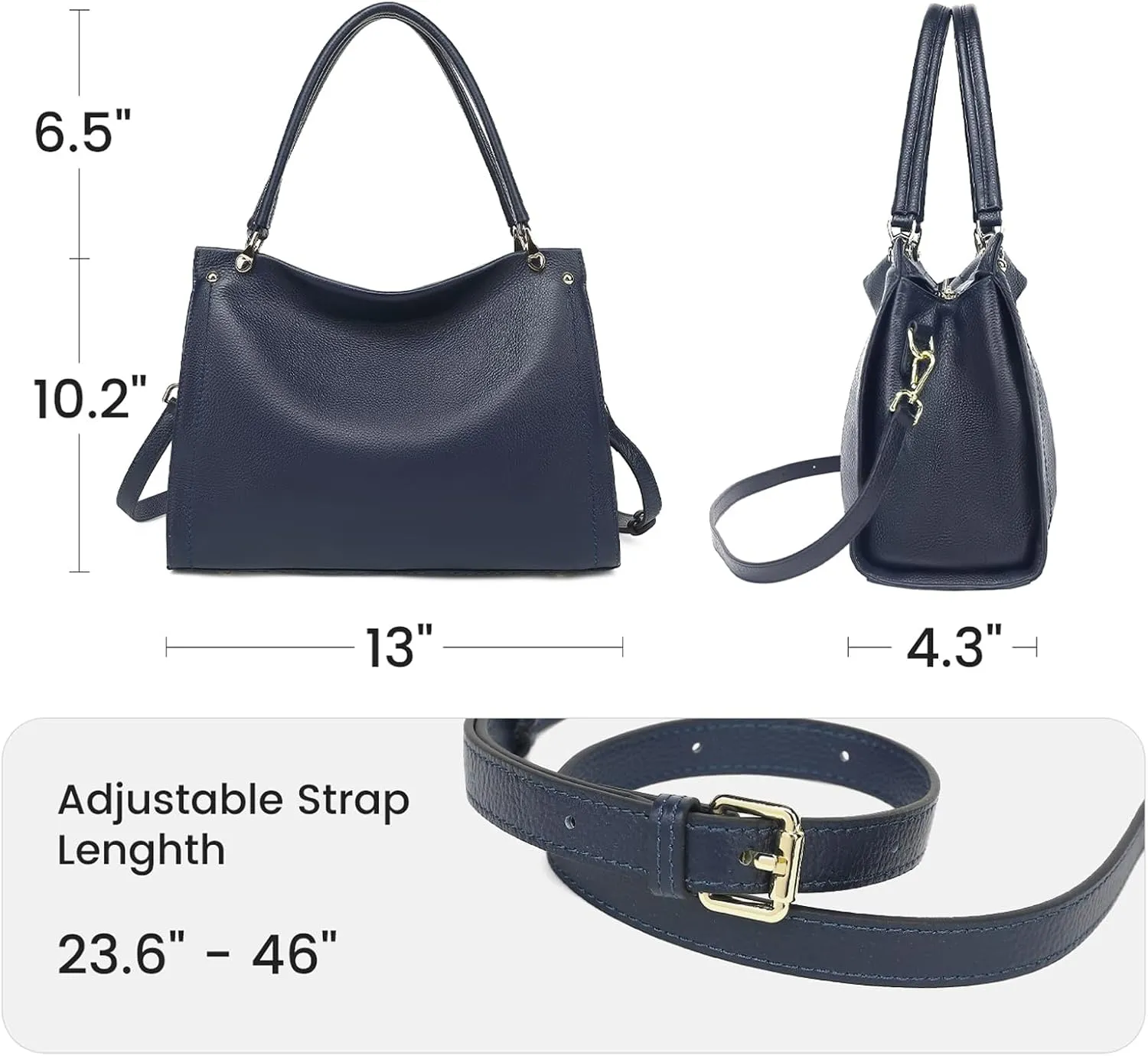 KOGTLA Women Genuine Leather Purses Handbags Tote Bag Shoulder Bag Top Handle Satchel Ladies Crossbody Hobo Bags Bucket Bag