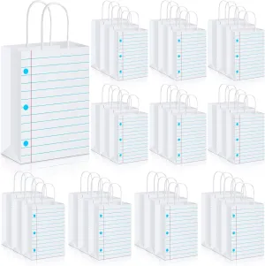 Kolldenn 30 Pcs Teachers Appreciation Gift Bags Bulk Thank You Teacher Kraft Paper Treat Goodie Present Bags with Handles for End of Year Gratitude Gifts Back to School Party Favors Supplies