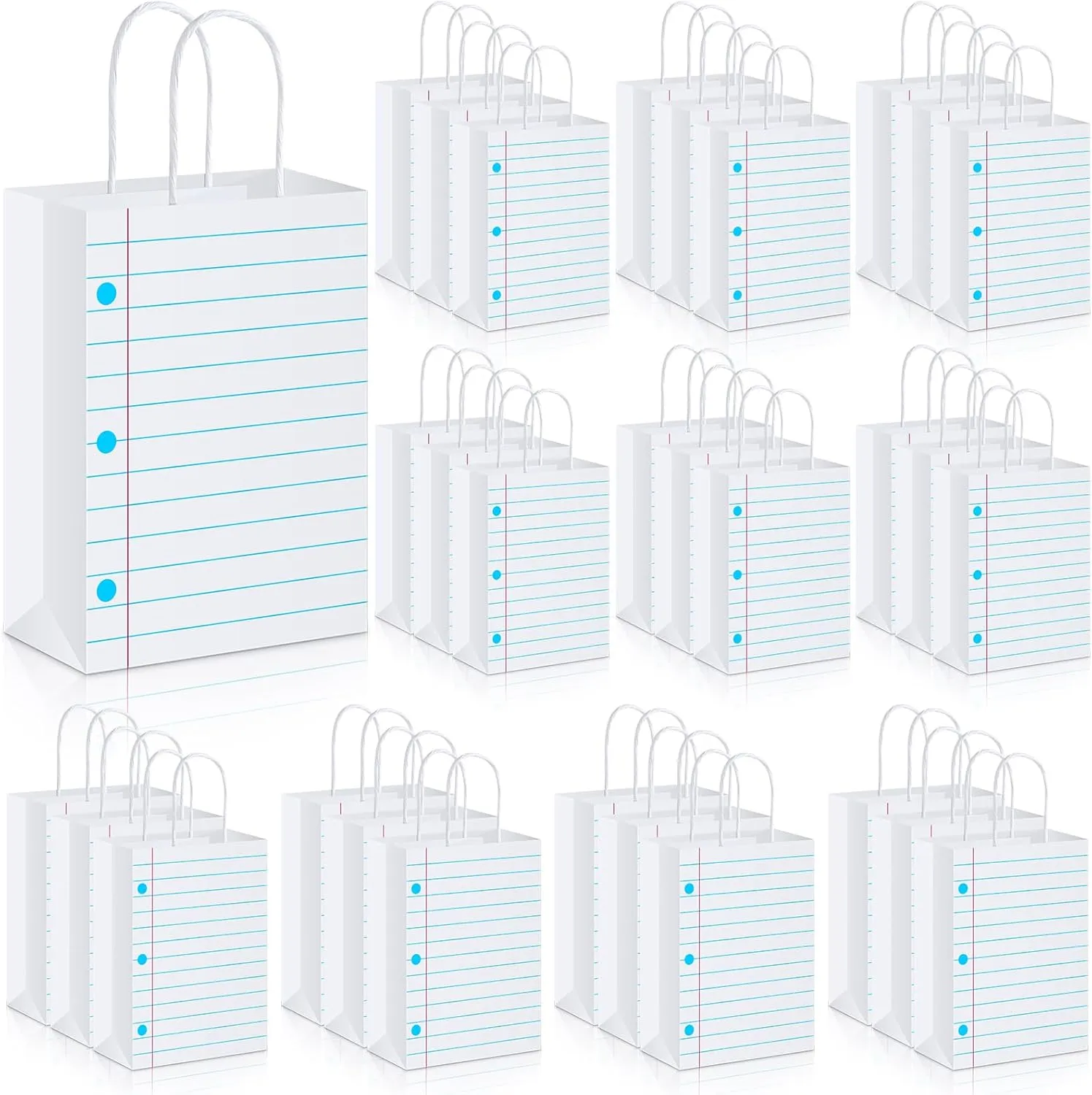 Kolldenn 30 Pcs Teachers Appreciation Gift Bags Bulk Thank You Teacher Kraft Paper Treat Goodie Present Bags with Handles for End of Year Gratitude Gifts Back to School Party Favors Supplies