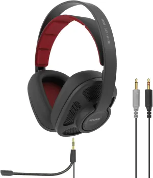 Koss GMR545-A-AIR Over-Ear Open-Back Gaming Headphones, Volume Control   Mute Switch, Detachable Boom Microphone, Ultra Lightweight and Durable Design, Black and Red