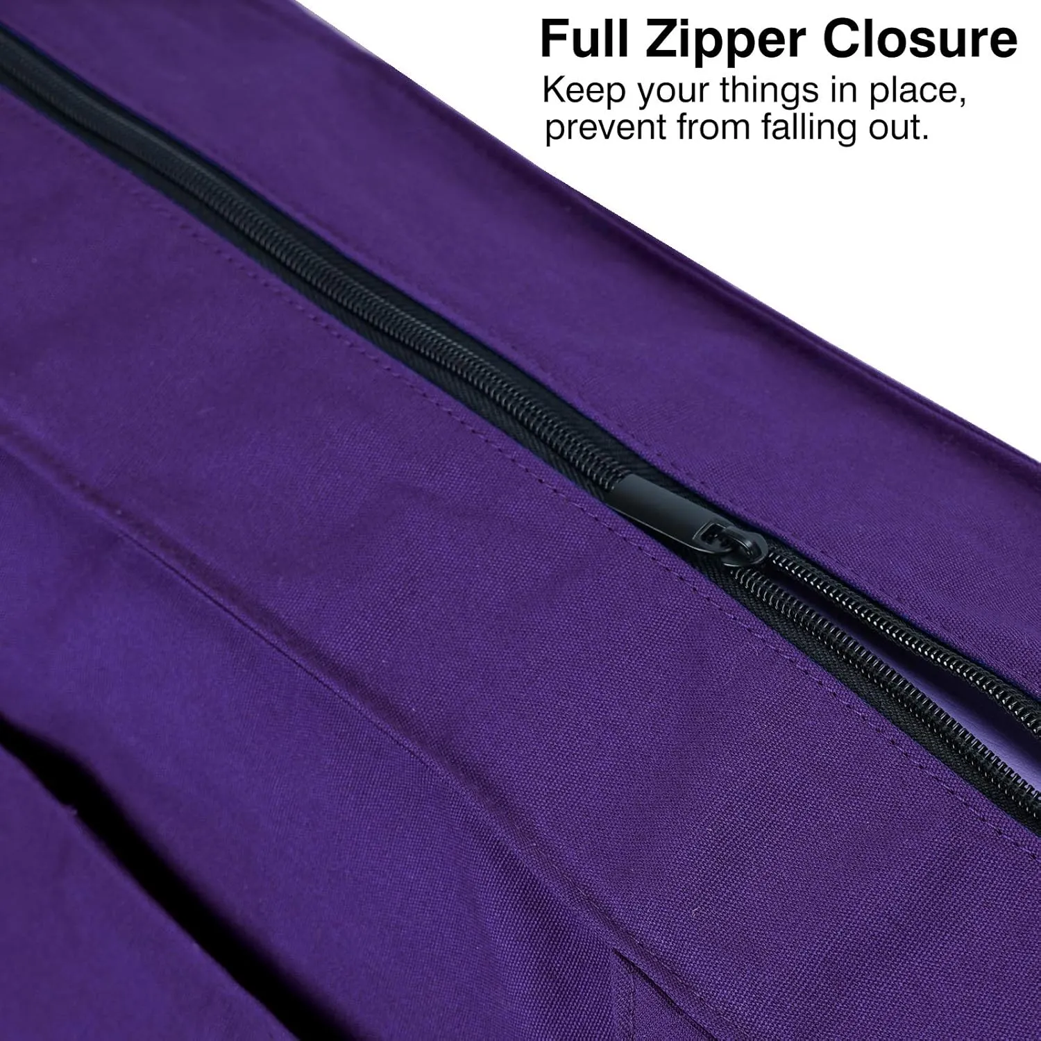 KUAK Extra Large Yoga Mat Bag with Zippered Top & 5 Pockets - Premium Canvas Tote with Yoga Mat Carrying Strap for Pilates, Gym, Fitness Block & Gear