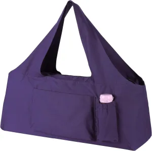KUAK Extra Large Yoga Mat Bag with Zippered Top & 5 Pockets - Premium Canvas Tote with Yoga Mat Carrying Strap for Pilates, Gym, Fitness Block & Gear