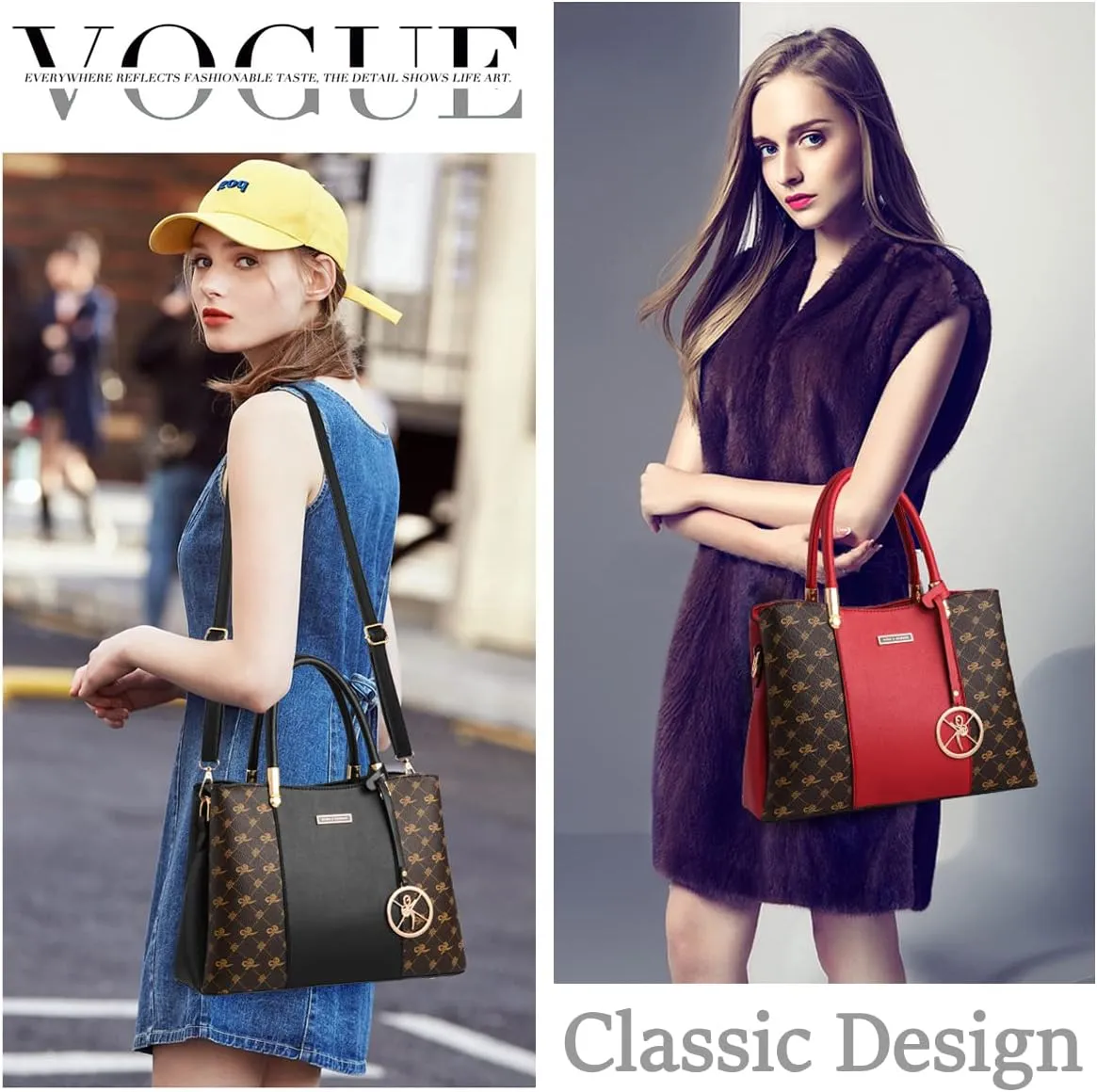 KURGOOL Women Purses and Handbags Top Handle Satchel Shoulder Bags Messenger Tote Bag for Ladie