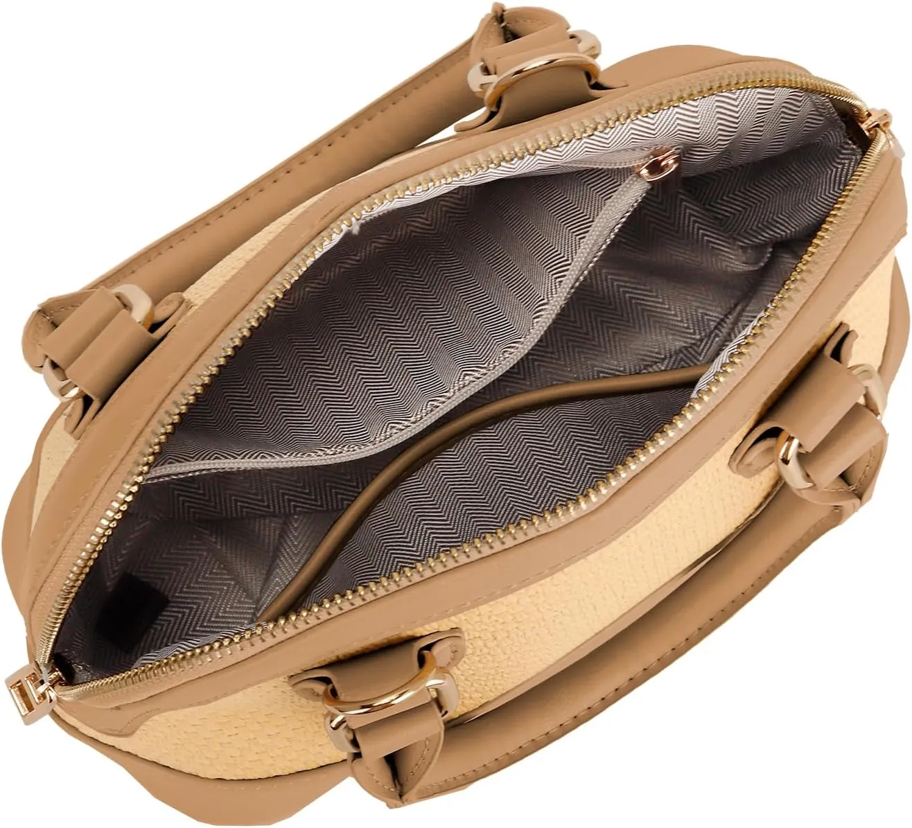 LA TERRE Zip-Around Classic Dome Satchel Bags for Women Crossbody Purse Top Handle Handbags