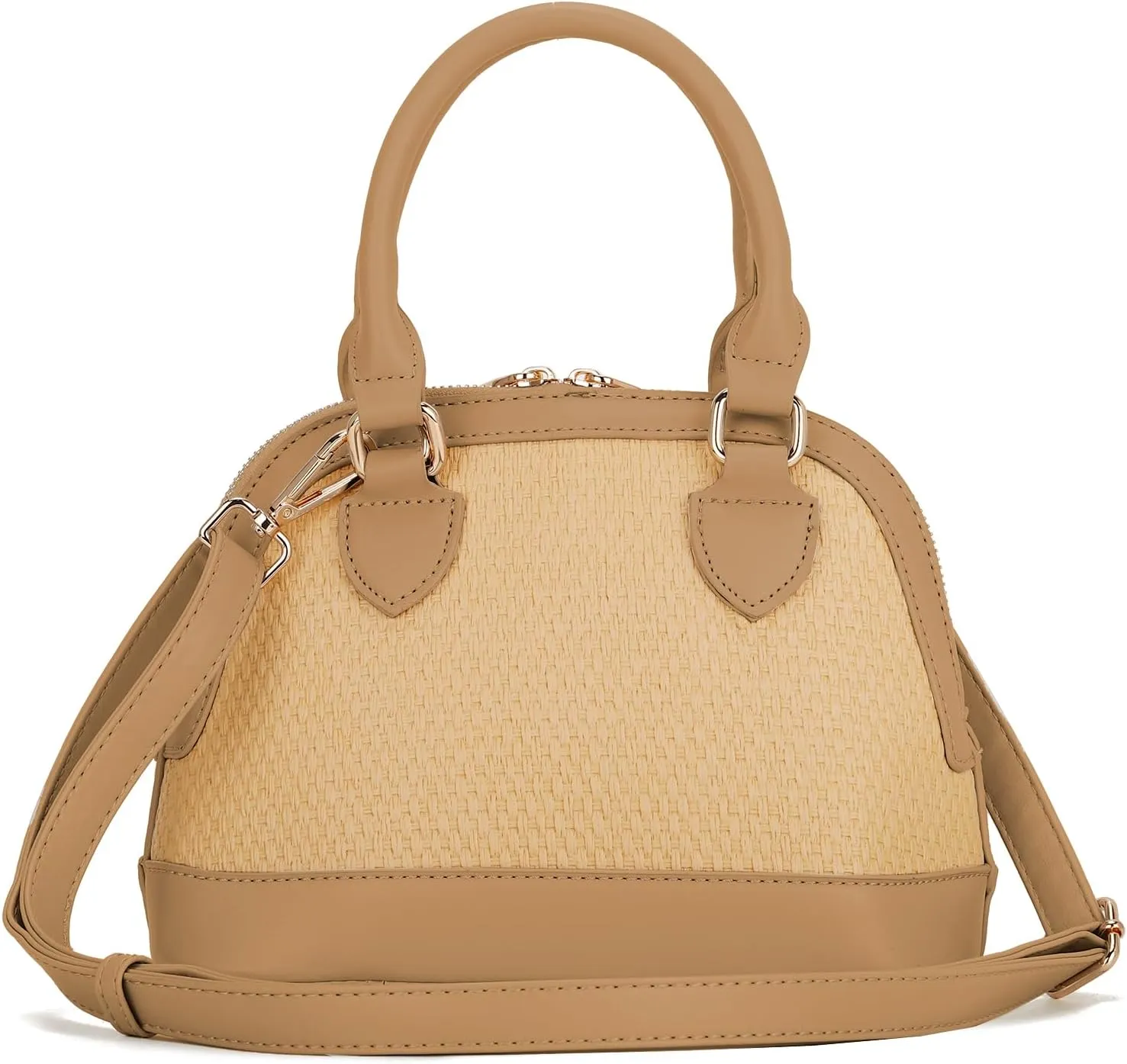 LA TERRE Zip-Around Classic Dome Satchel Bags for Women Crossbody Purse Top Handle Handbags