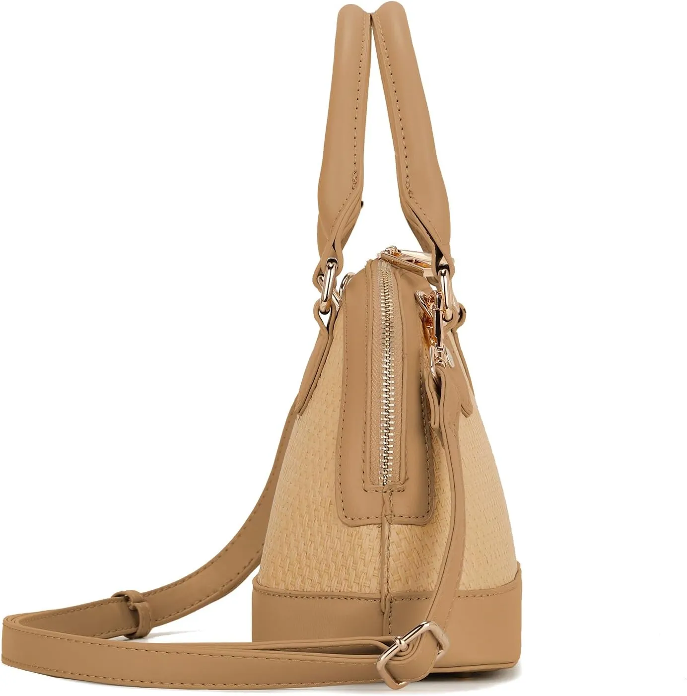 LA TERRE Zip-Around Classic Dome Satchel Bags for Women Crossbody Purse Top Handle Handbags