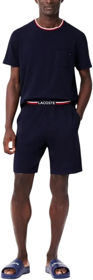 Lacoste Men's Striped Waist Long Boxer Briefs