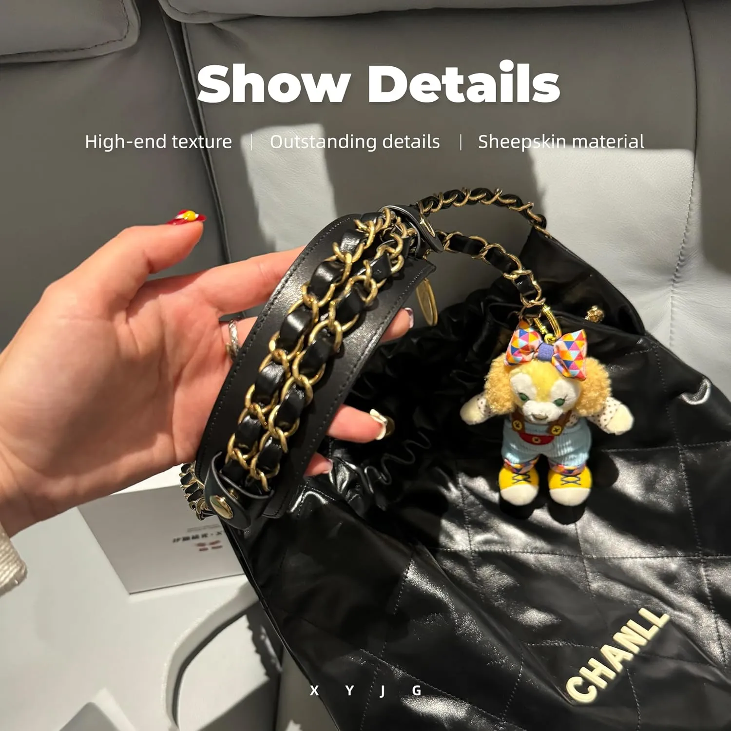 Lambskin Leather Shoulder Strap Pad for Designer Trendy Bags,Detachable Replacement Pressure Relief Cover for Women Tote Bag Handbag Purse Backpack【Black,Silvery Studs】