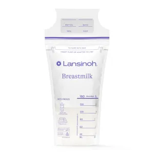 Lansinoh Breastmilk Storage Bags, 200 Count (2 Packs of 100 Bags) Milk Freezer Bags for Long Term Breastfeeding Storage, Pump Directly into Bags, Nursing Essentials
