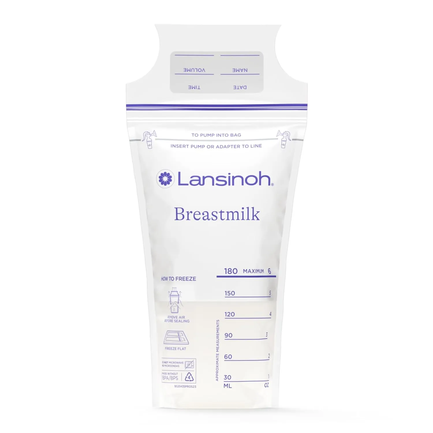 Lansinoh Breastmilk Storage Bags, 200 Count (2 Packs of 100 Bags) Milk Freezer Bags for Long Term Breastfeeding Storage, Pump Directly into Bags, Nursing Essentials