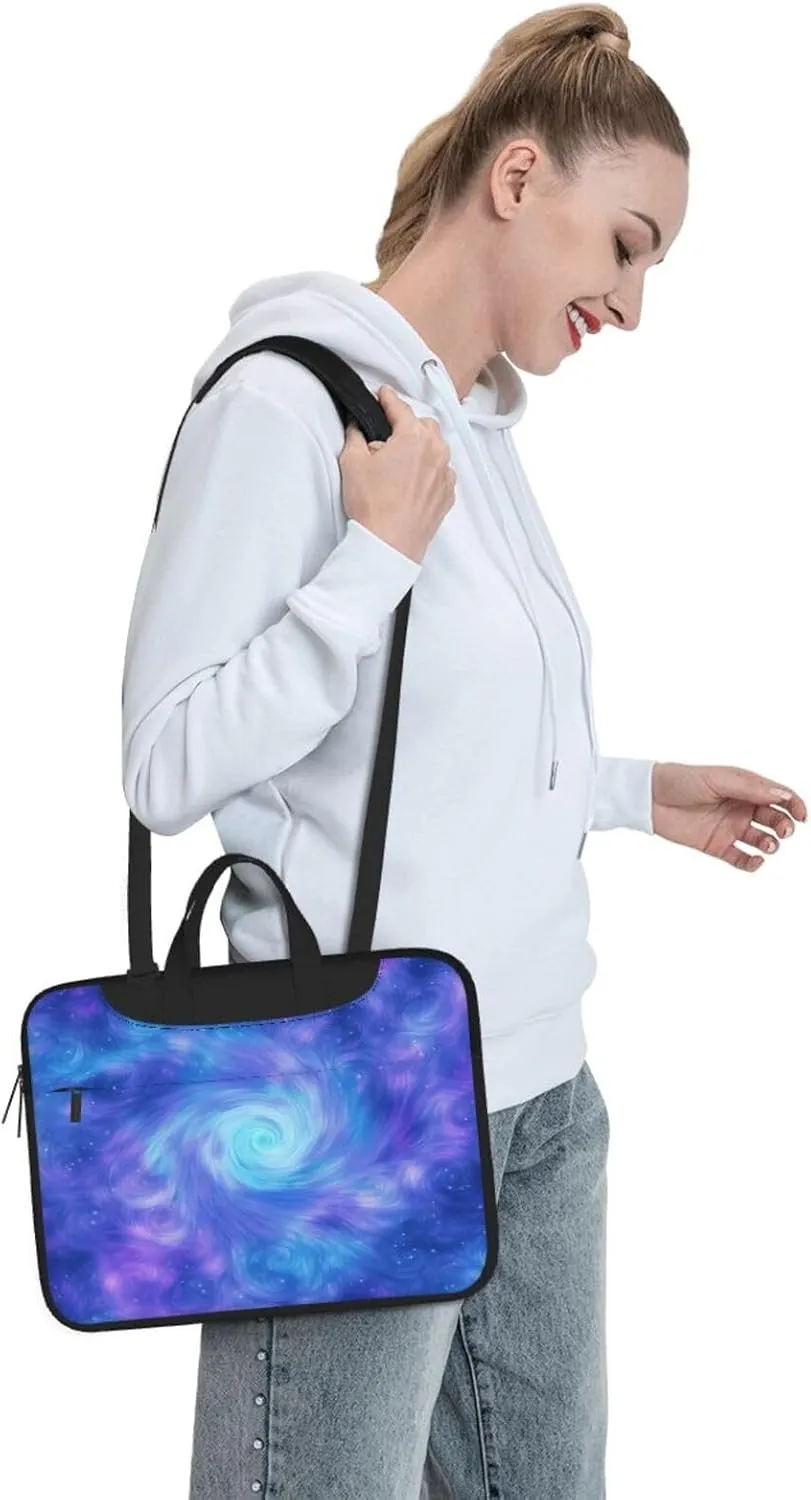 Laptop Bag Blue Purple Halo Swirl Art Painting Laptop Tote Bag Women Men Laptop Sleeve Case Lightweight Computer Bag
