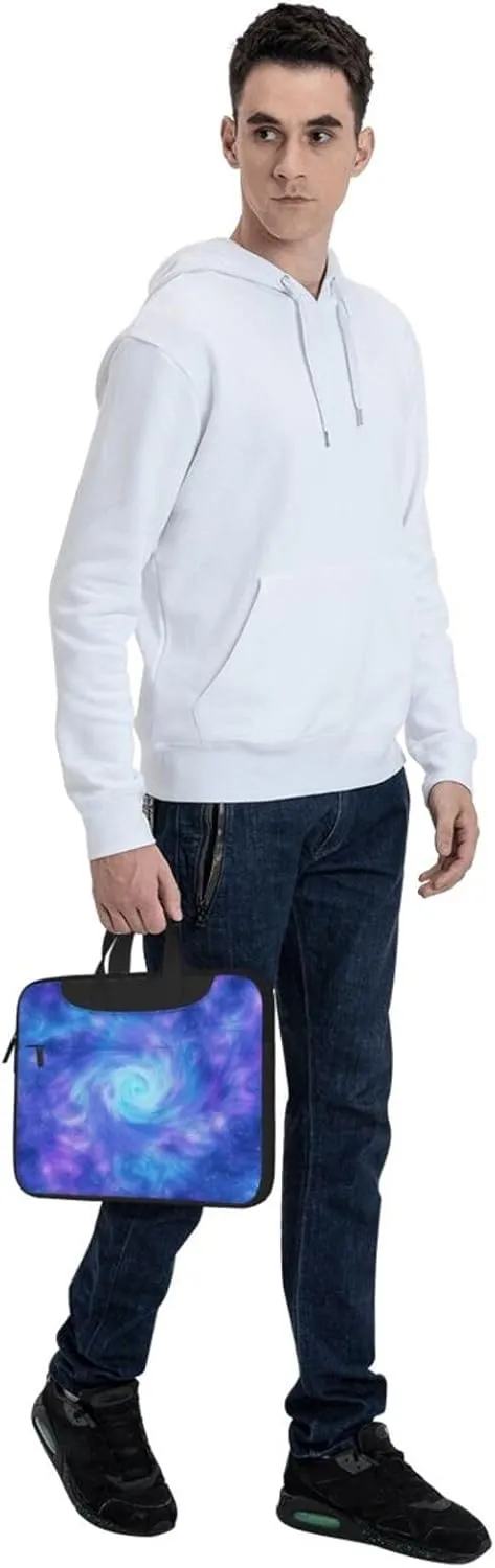 Laptop Bag Blue Purple Halo Swirl Art Painting Laptop Tote Bag Women Men Laptop Sleeve Case Lightweight Computer Bag