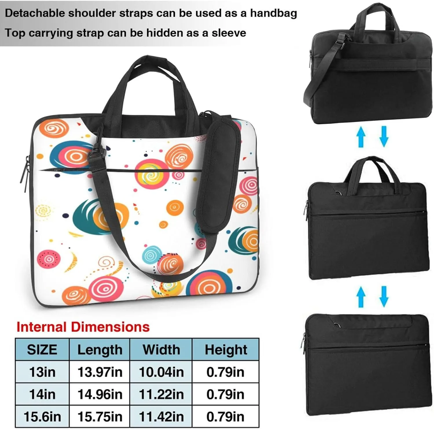 Laptop Bag Colorful Wooden Grain Board Laptop Tote Bag Women Men Laptop Sleeve Case Lightweight Computer Bag