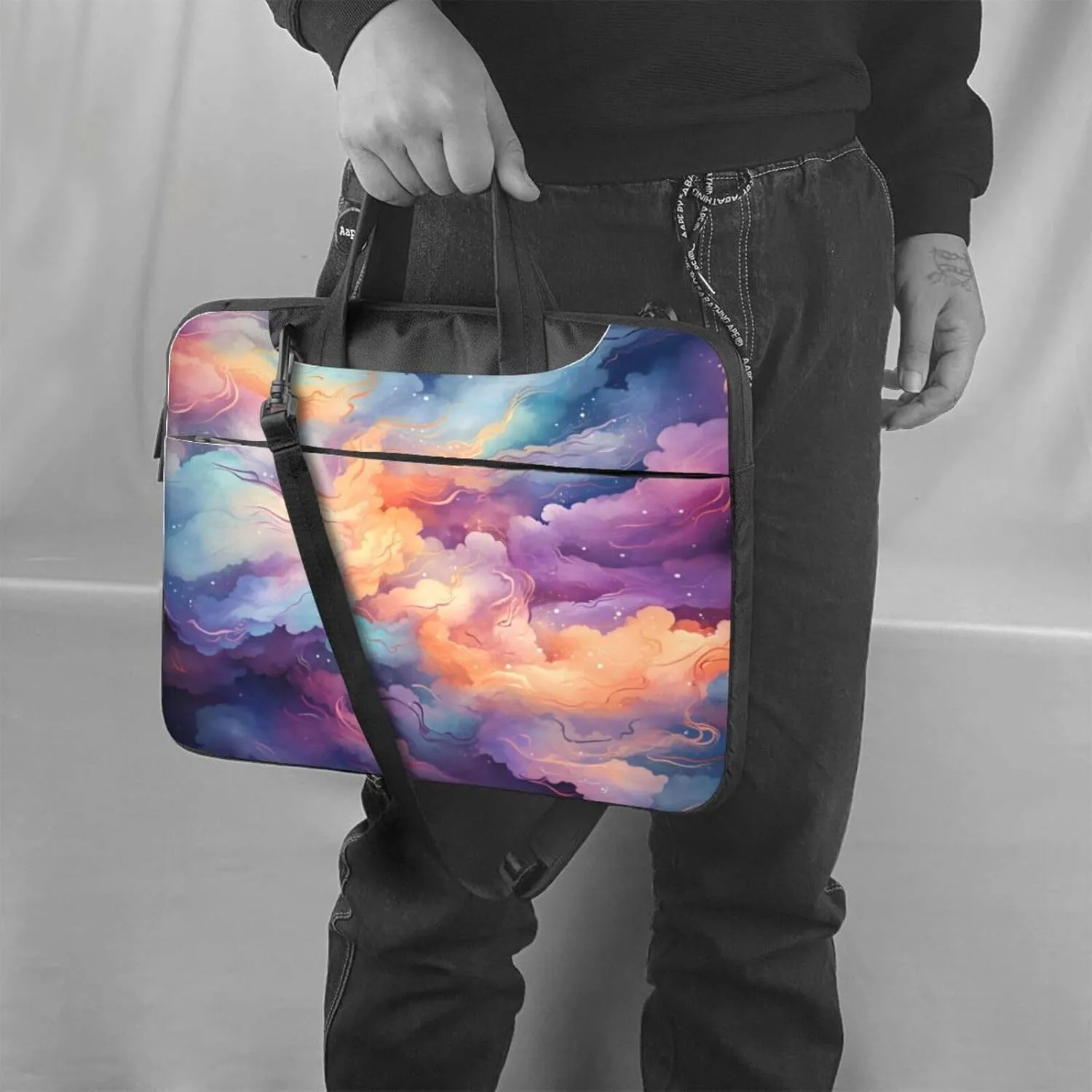 Laptop Bag Colorful Wooden Grain Board Laptop Tote Bag Women Men Laptop Sleeve Case Lightweight Computer Bag