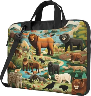 Laptop Bag Tropical Forest Animals Educational Laptop Tote Bag Women Men Laptop Sleeve Case Lightweight Computer Bag